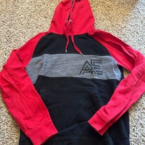 American Eagle Outfitters Red and Black Sweatshirt Hoodie